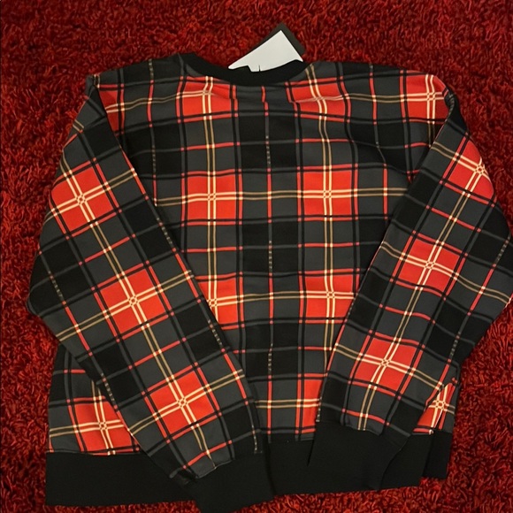 Nike Jordan Ladies Red and Black Plaid Sweatshirt - Picture 3 of 5
